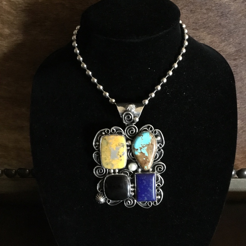 RARE Chimney Butte Native American Navajo Sterling Silver Pendant